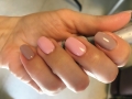 Pink and grey gel polish