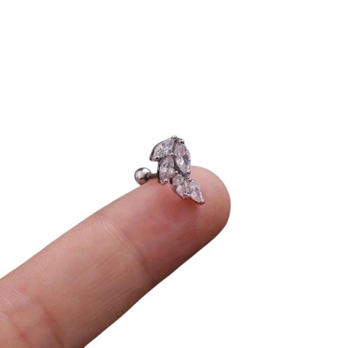 Labret hõbedane leht kividega